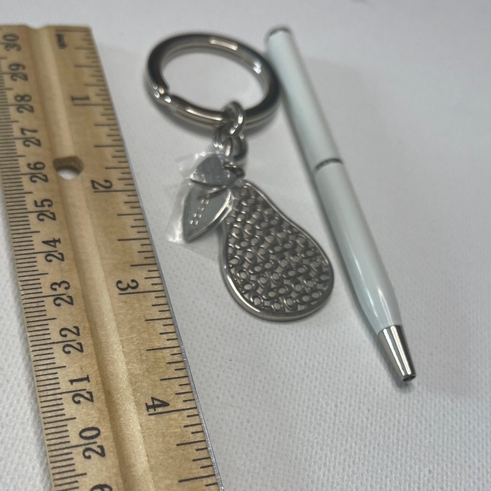 Coach Silver Pear Keychain and White Coach Pen Set - Picture 4 of 6